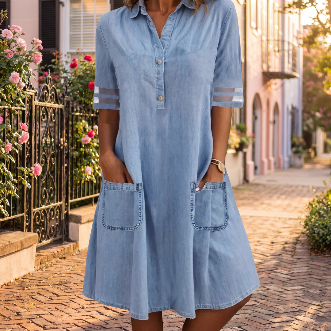 Brittany | Figure Flattering Denim Dress